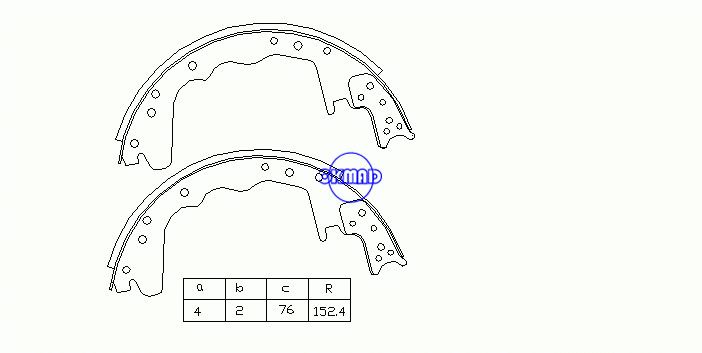 Sapatas de freio de tambor FORD E-250 F-250 FMSI: 2140AT-S358 OEM: E5TZ2200C MK11064, OK-BS111R